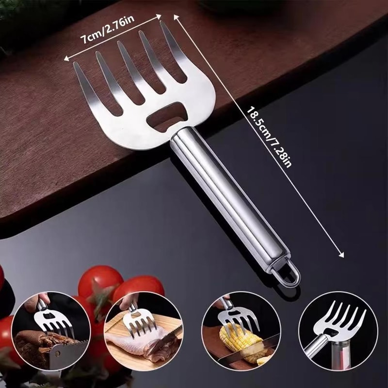 tainless Steel Bear Claw Meat Shredder BBQ Hand Guard Tool
