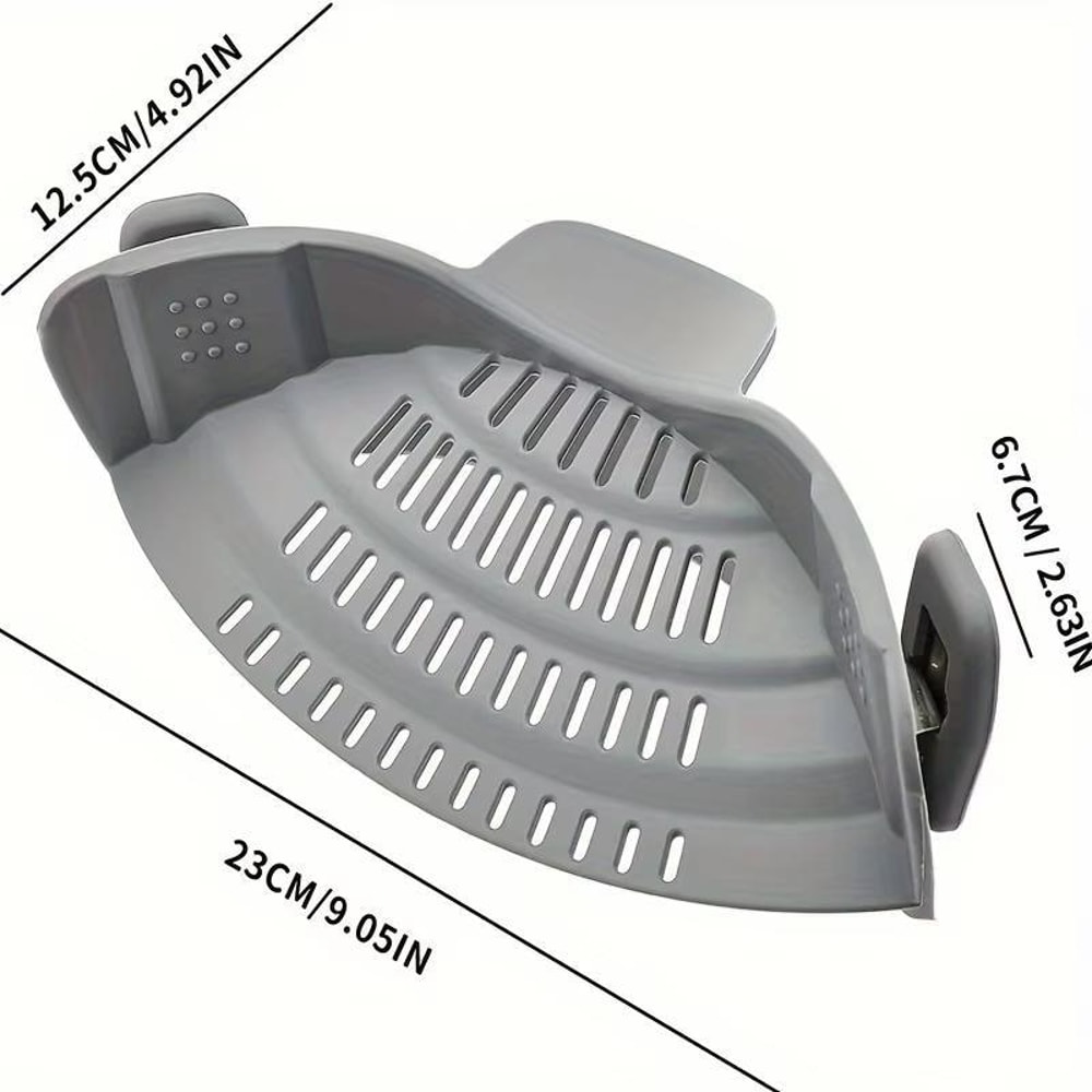 Premium Wide Mouth Silicone Pasta Strainer Colander Easy Drain Kitchen Strainer