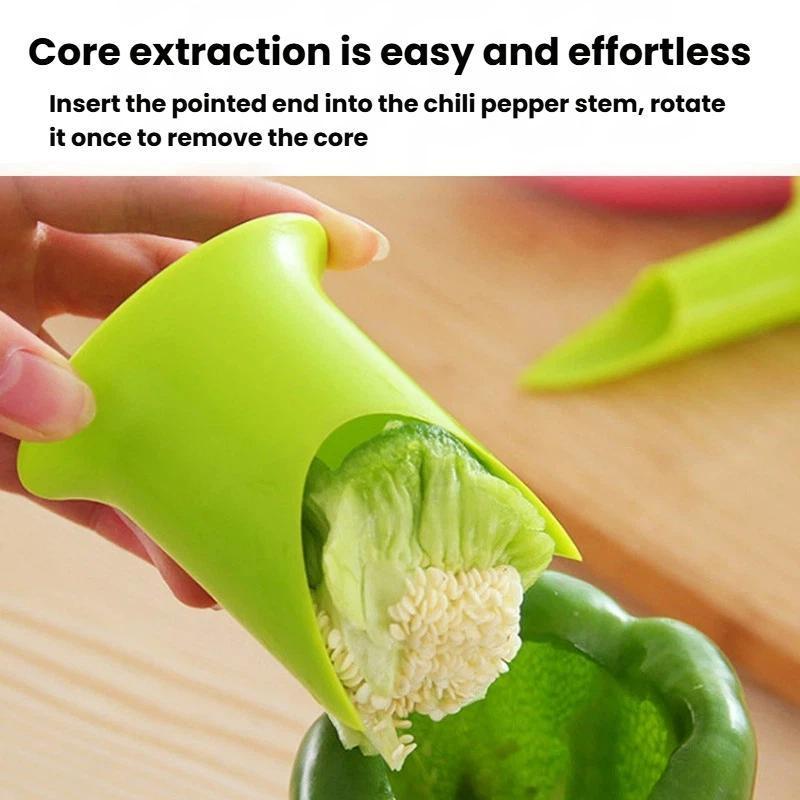 Bell Pepper Corer Easy Prep Core Seed Remover Kitchen Prep Gadget 4
