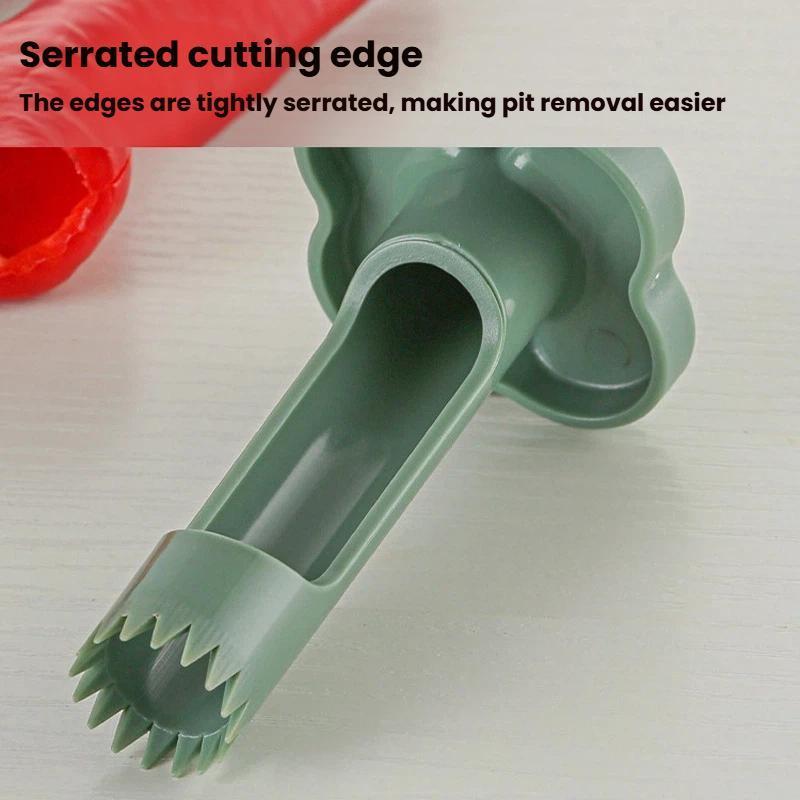 Premium Chili Corer Tool Set ABS Plastic Chili Corer Tool & Pepper Seed Remover Kitchen Prep Utensils