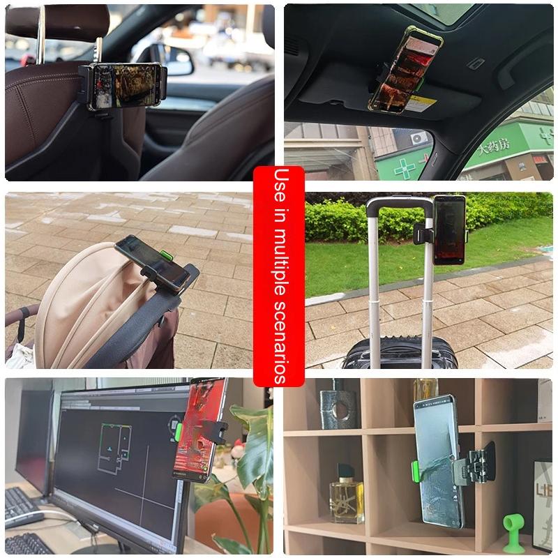 Rotating Car Phone Holder Clip On Sun Visor Rear Seat Mount 6