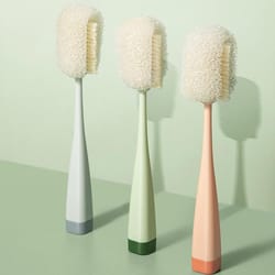 long handle cup brush with removable sponge head for mugs bottles and glassware