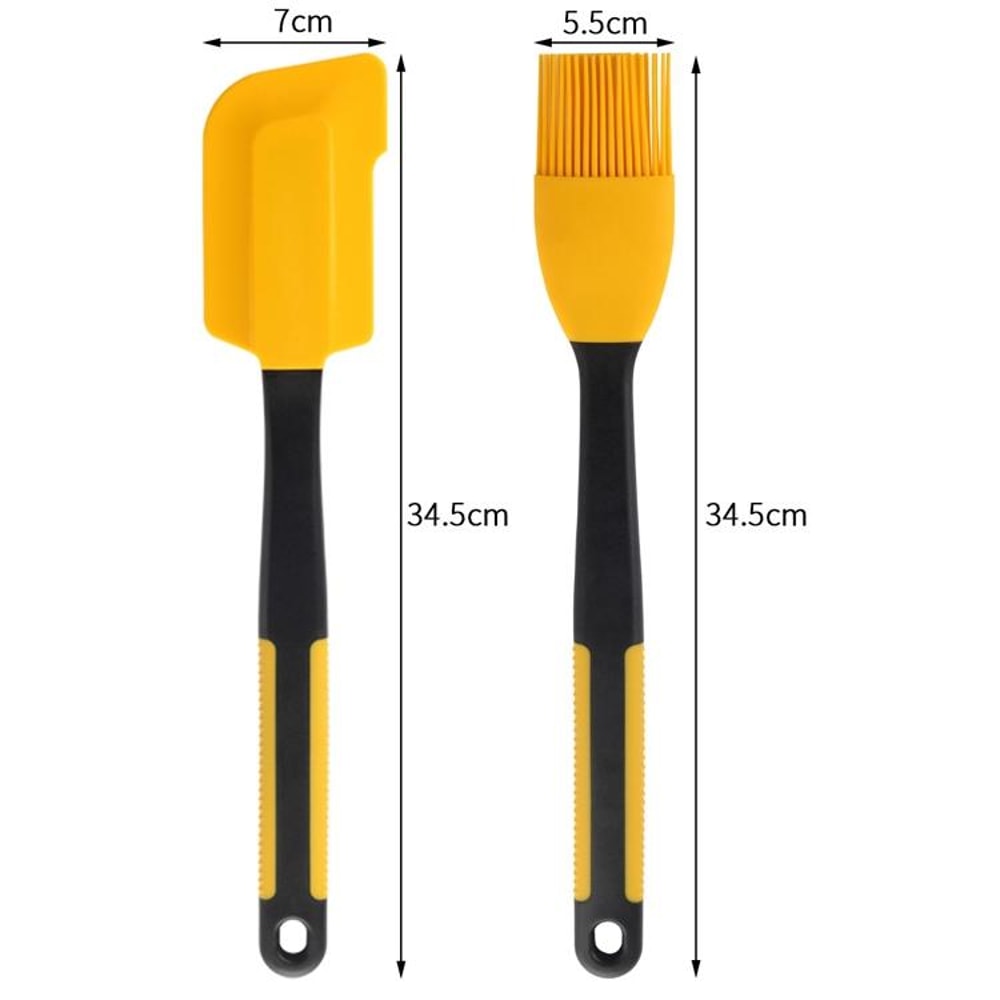 Silicone Baking Scraper And Basting Brush Set For Cakes Cream And Butter 5