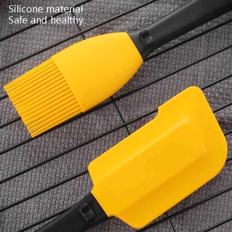 Silicone Baking Scraper And Basting Brush Set For Cakes Cream And Butter 2