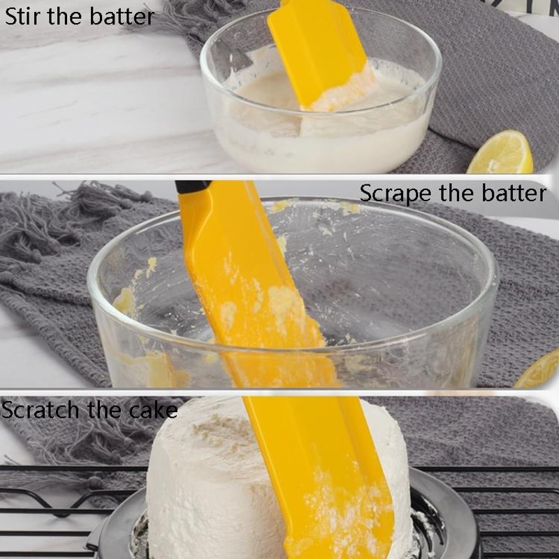Silicone Baking Scraper And Basting Brush Set For Cakes Cream And Butter 4