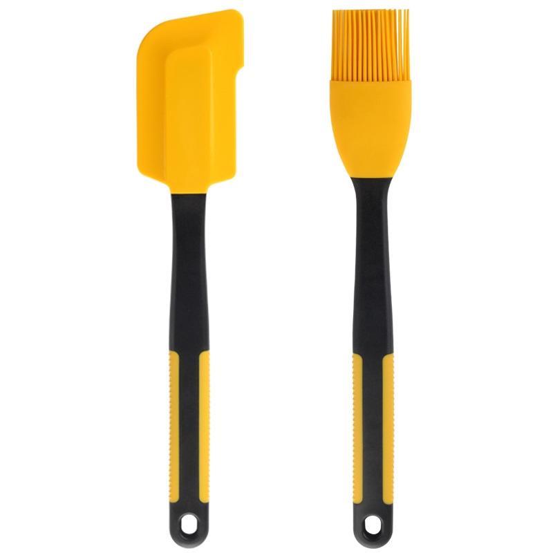 Silicone Baking Scraper And Basting Brush Set For Cakes Cream And Butter 6