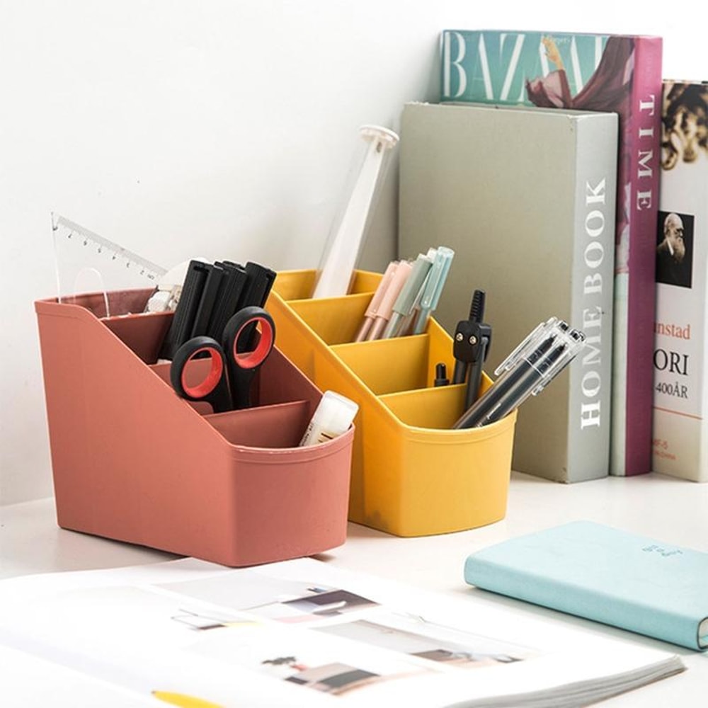 Desktop Organizer Plastic Storage Box For Stationery Office Supplies And Cosmetics 7