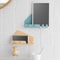 Wall Mounted Phone Holder with Hooks Self Adhesive Charging Stand