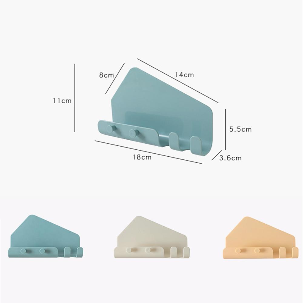 Wall Mounted Phone Holder with Hooks Self Adhesive Charging Stand