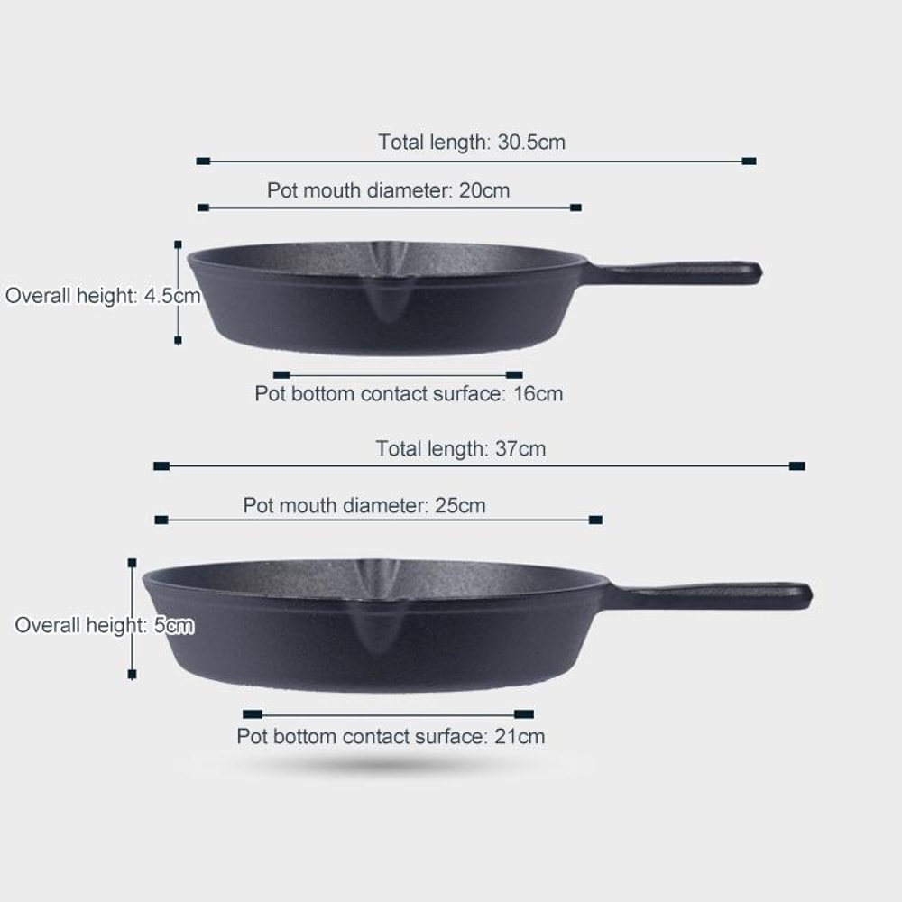 Cast Iron Non Stick Skillet For Gas Induction Stove And Outdoor Cooking 2