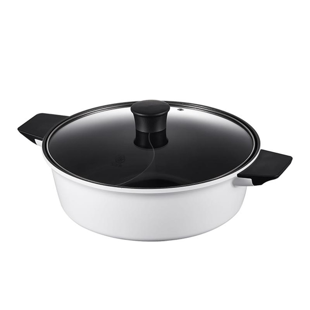 Non Stick Electric Hot Pot With Glass Lid 0