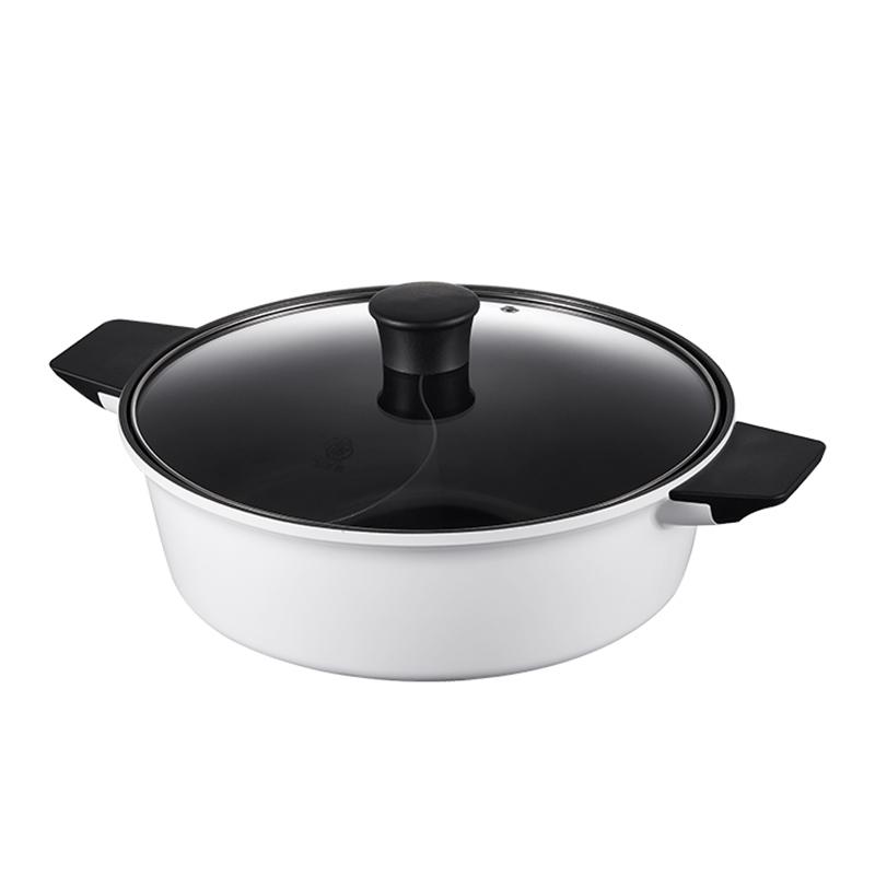 Non Stick Electric Hot Pot With Glass Lid 0