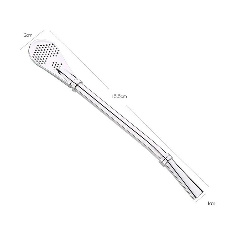 Stainless Steel Tea Filter Straw and Loose Leaf Tea Strainer Spoon