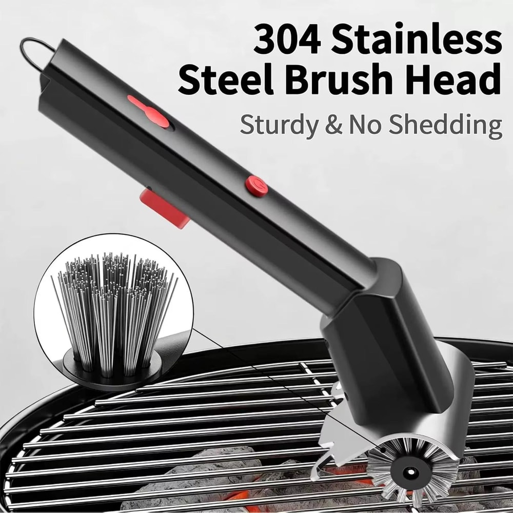 Electric Grill Brush with Stainless Steel Hard Bristles for BBQ Grill Cleaning