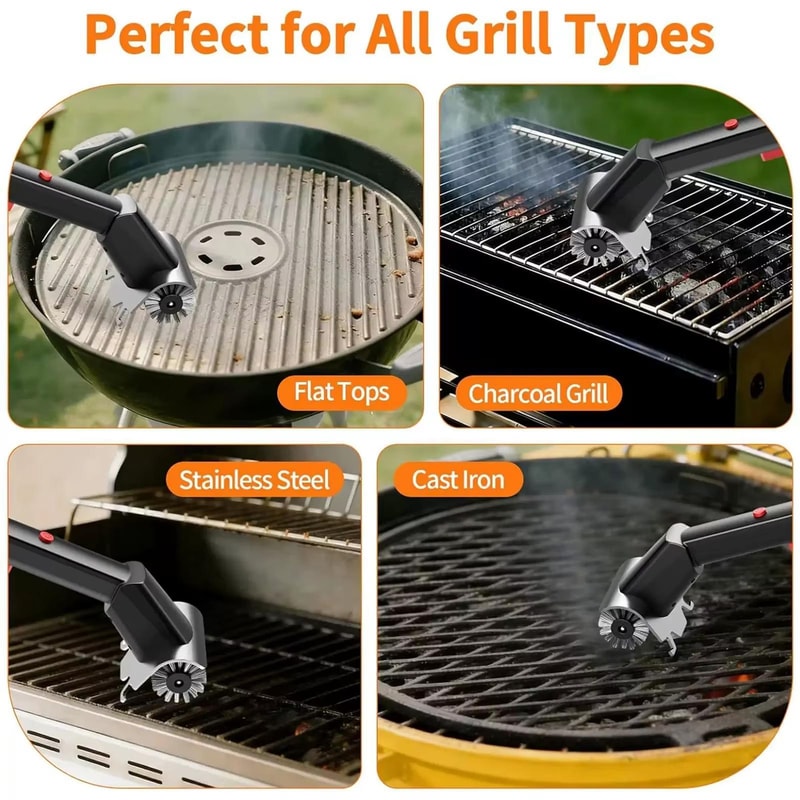 Electric Grill Brush with Stainless Steel Hard Bristles for BBQ Grill Cleaning