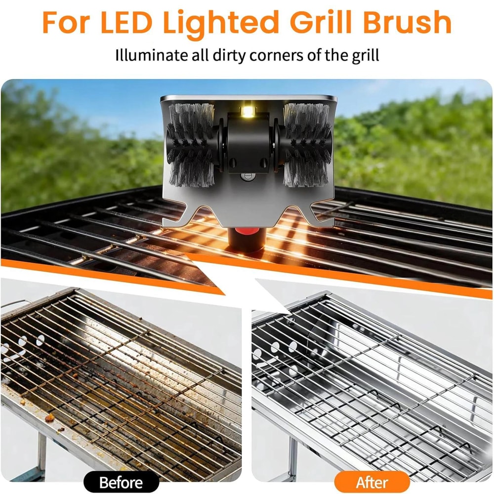 Electric Grill Brush with Stainless Steel Hard Bristles for BBQ Grill Cleaning