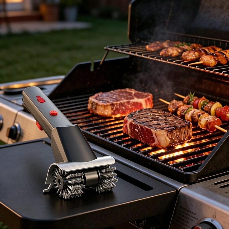 Electric Grill Brush with Stainless Steel Hard Bristles for BBQ Grill Cleaning
