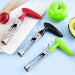 stainless steel fruit corer with plastic handle apple core remover for apples and pears