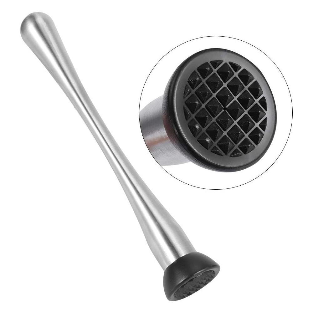 Stainless Steel Cocktail Muddler for Mojitos and Home Bar Mixing