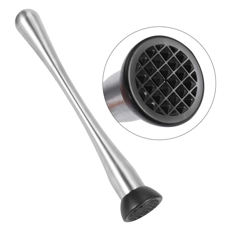 Stainless Steel Cocktail Muddler for Mojitos and Home Bar Mixing