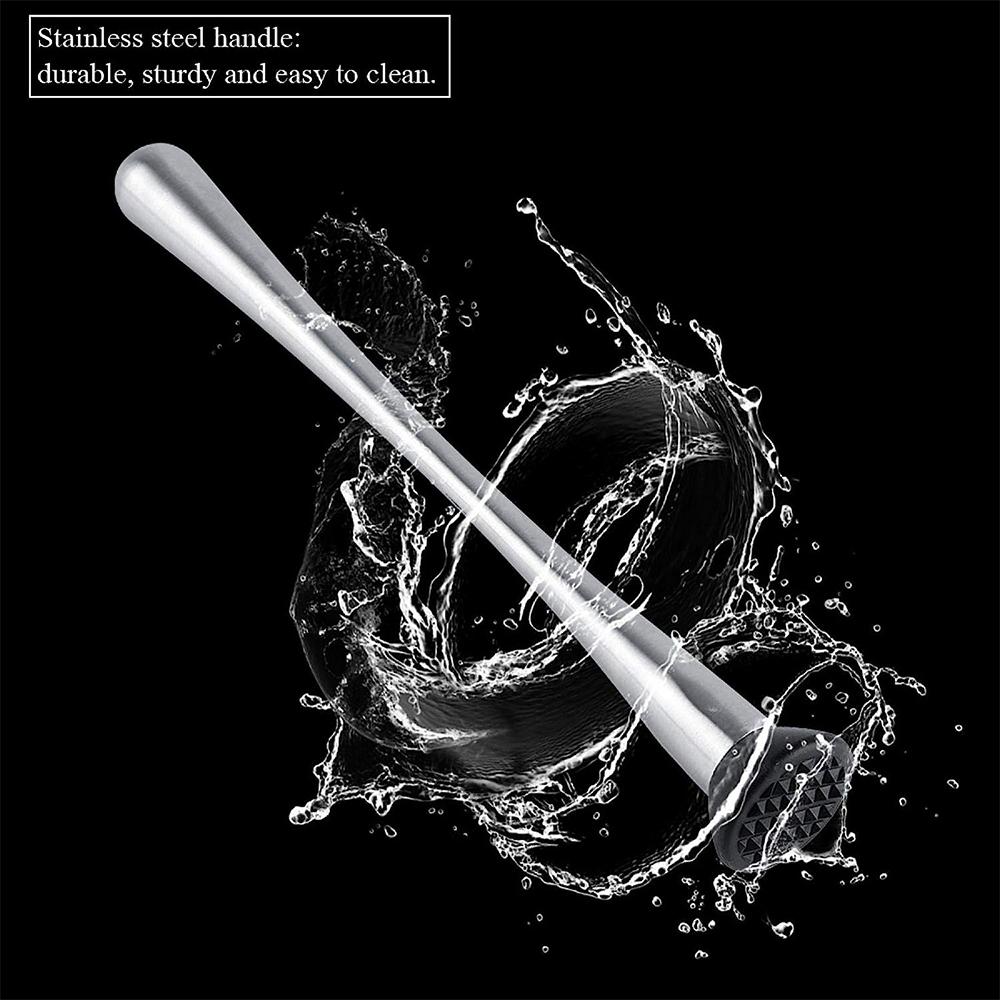 Stainless Steel Cocktail Muddler for Mojitos and Home Bar Mixing