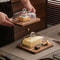 Wood Butter Dish With Glass Lid And Spreader Knife 1