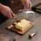 Wood Butter Dish With Glass Lid And Spreader Knife 2