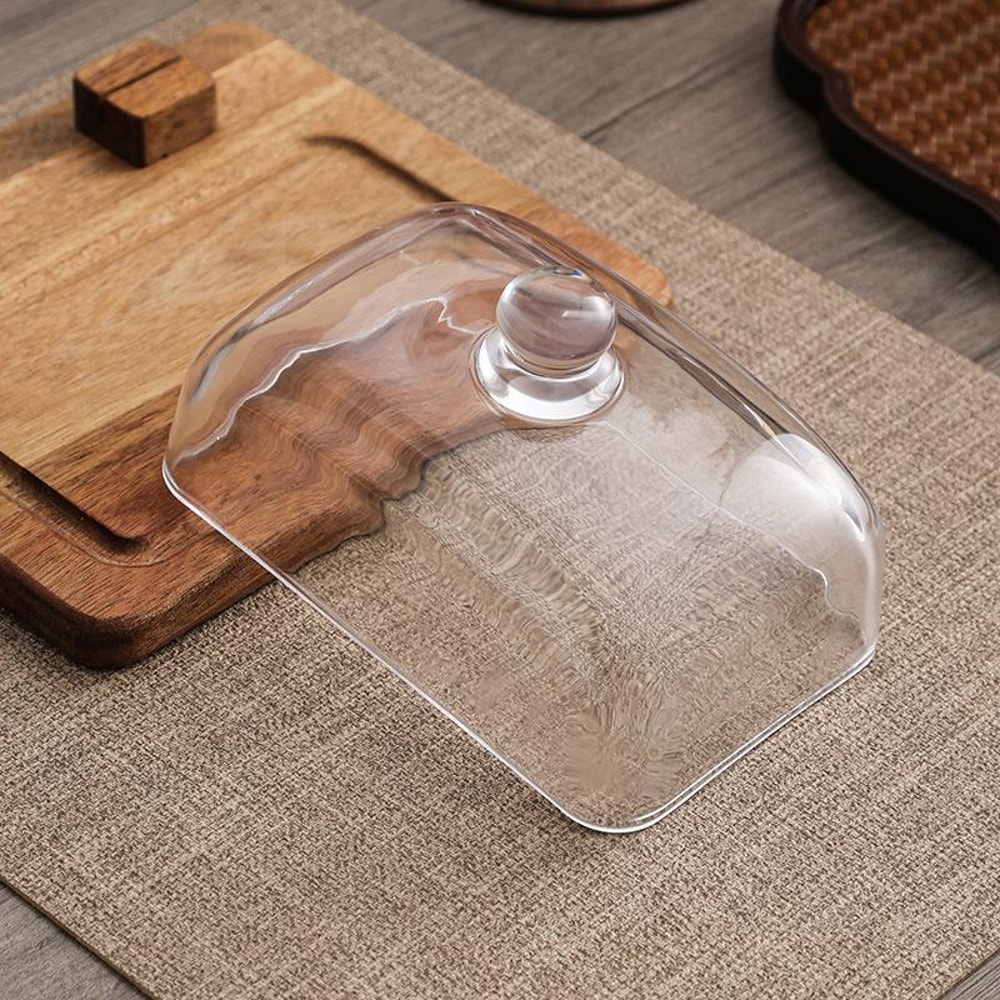 Wood Butter Dish With Glass Lid And Spreader Knife 5