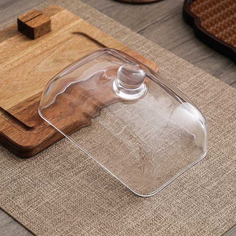 Wood Butter Dish With Glass Lid And Spreader Knife 5