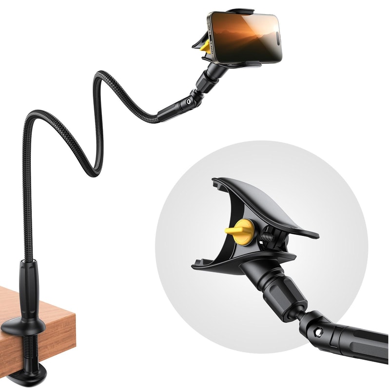 Adjustable Goose Neck Desktop Phone Holder 1