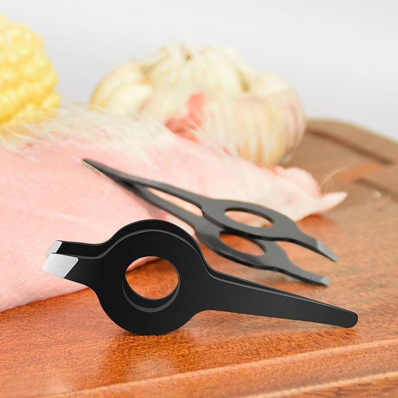 Stainless Steel Poultry Tweezers Chicken Feather Plucker for Duck Feather Removal