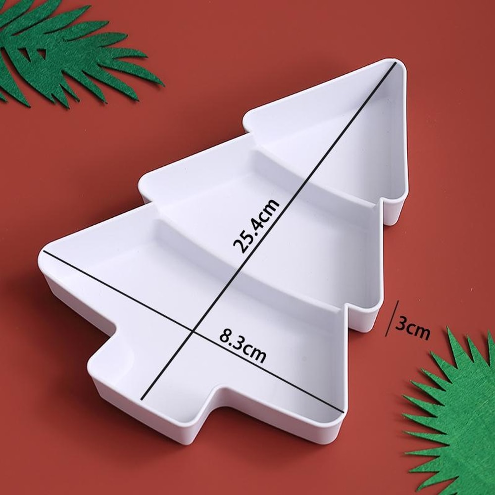 Christmas Tree Snack Tray Compartmentalized Candy And Nut Serving Dish 8