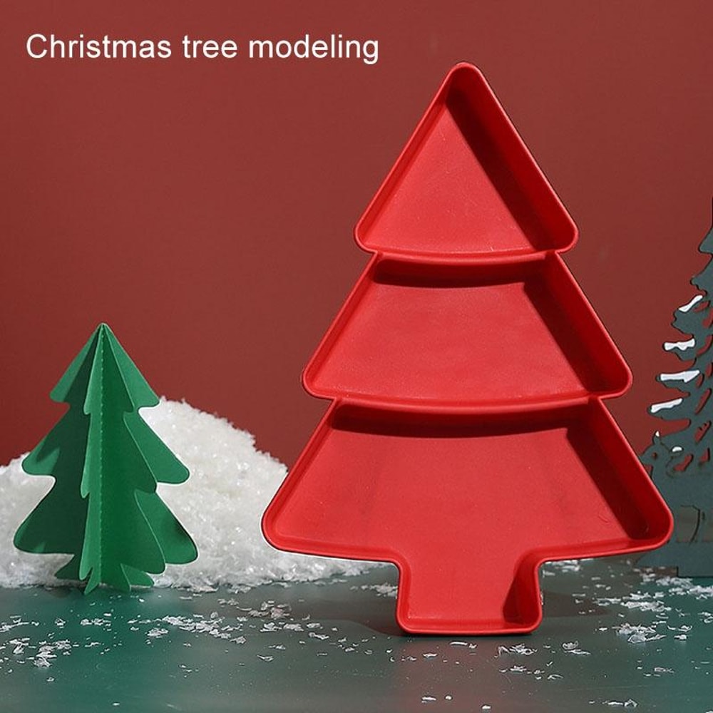 Christmas Tree Snack Tray Compartmentalized Candy And Nut Serving Dish 3