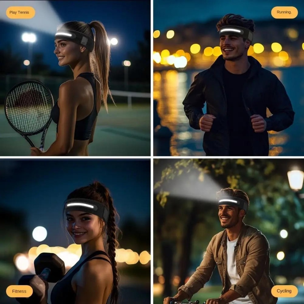 LED Running Headband Rechargeable Night Sports Fitness Light 2