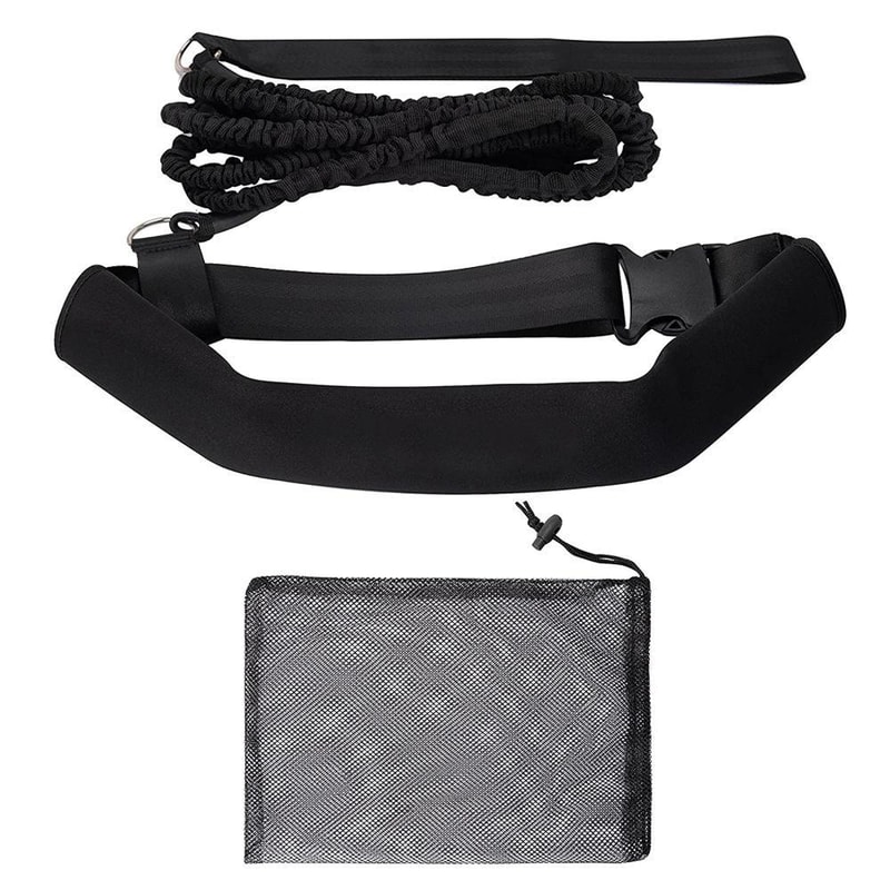Swimming Strength Training Belt with Elastic Resistance Cords Swim Workout Gear