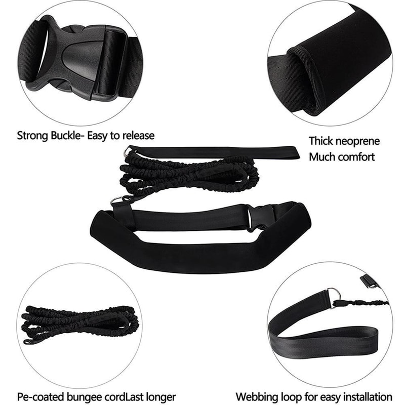 Swimming Strength Training Belt with Elastic Resistance Cords Swim Workout Gear
