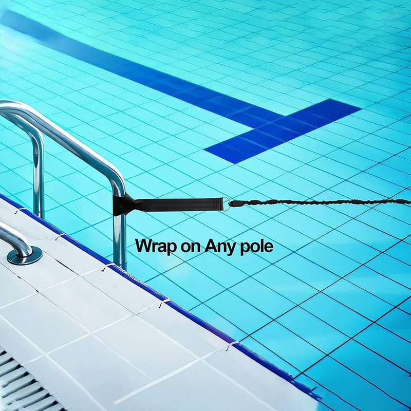 Swimming Strength Training Belt with Elastic Resistance Cords Swim Workout Gear