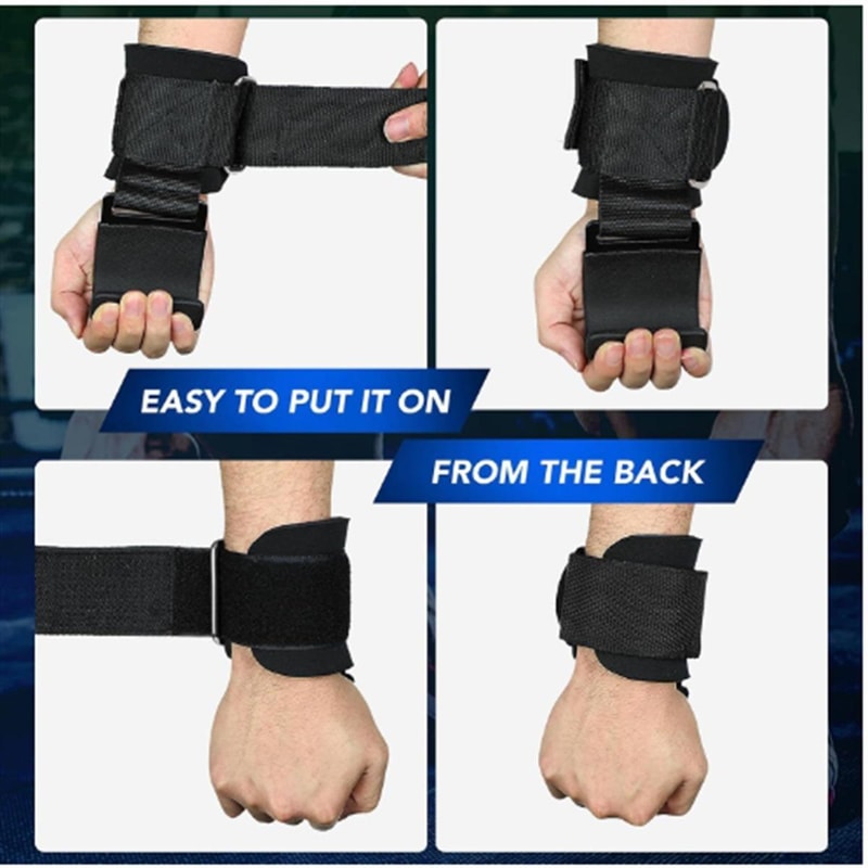 Premium Fitness Hook Wristband for Steel Plate Lifting