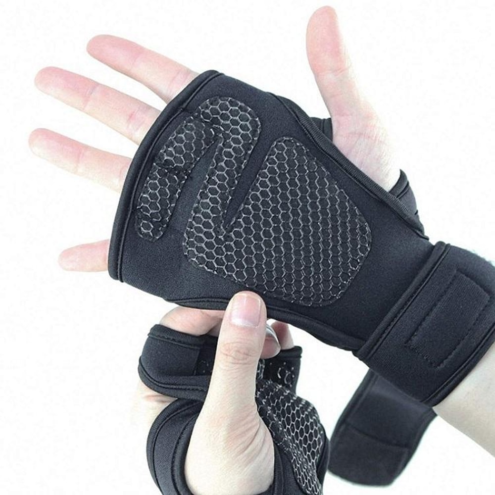 Premium Half Finger Workout Gloves With NonSlip Grip Wrist Support 1