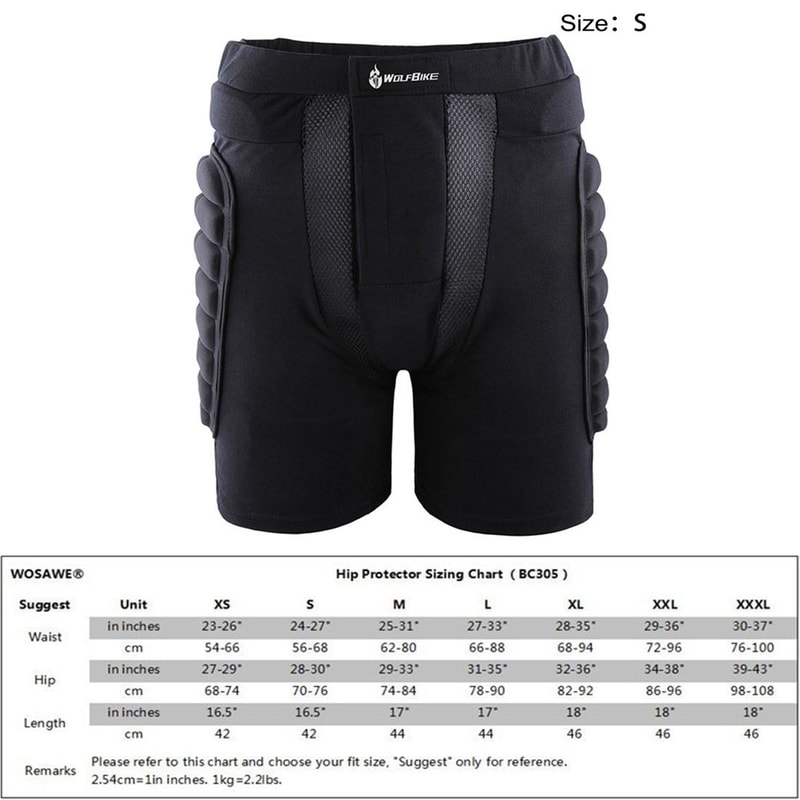 Adult Skiing & Snowboarding Hip Padded Protective Shorts