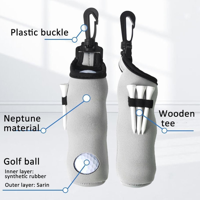 Golf Ball Sleeve With Balls Tees Waist Bag 2
