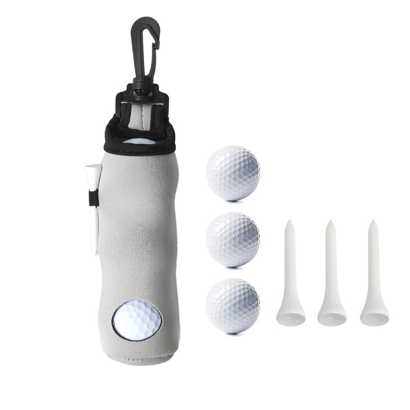Golf Ball Sleeve With Balls Tees Waist Bag 7