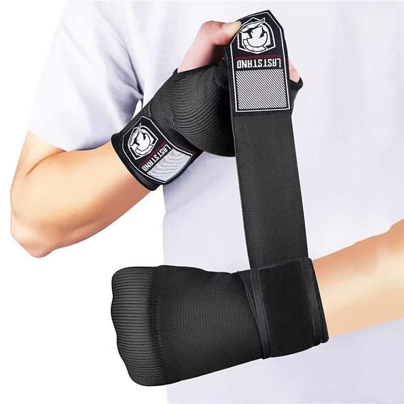 Half Finger Gel Boxing Training Gloves with Sanda Wrist Guard Support