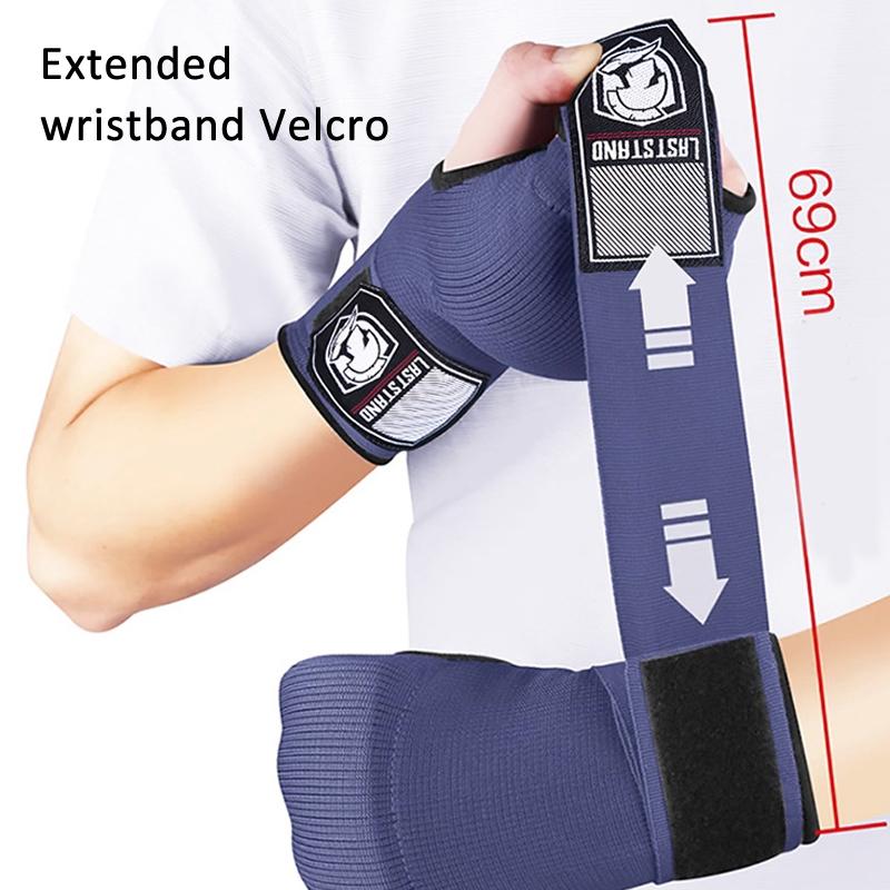 Half Finger Gel Boxing Training Gloves with Sanda Wrist Guard Support