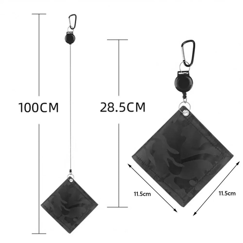 Retractable Golf Ball Cleaning Towel Portable Golf Accessory With Easy Draw String 6
