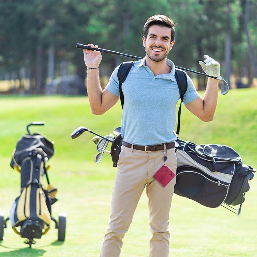 Retractable Golf Ball Cleaning Towel Portable Golf Accessory With Easy Draw String 5