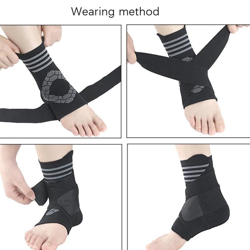 Premium Sports Compression Striped Ankle Support Brace 4