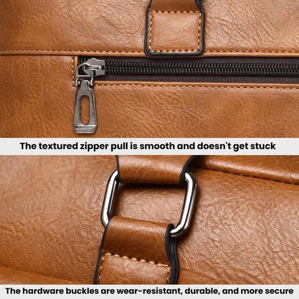 Vintage Business Tote Bag Waterproof Large Capacity Laptop Bag