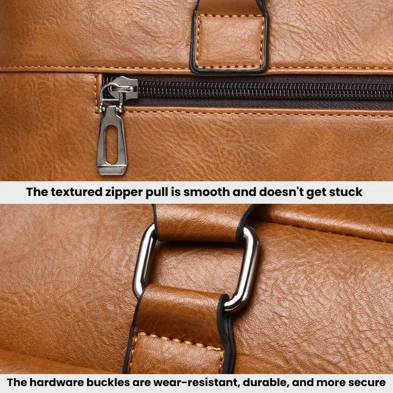 Vintage Business Tote Bag Waterproof Large Capacity Laptop Bag