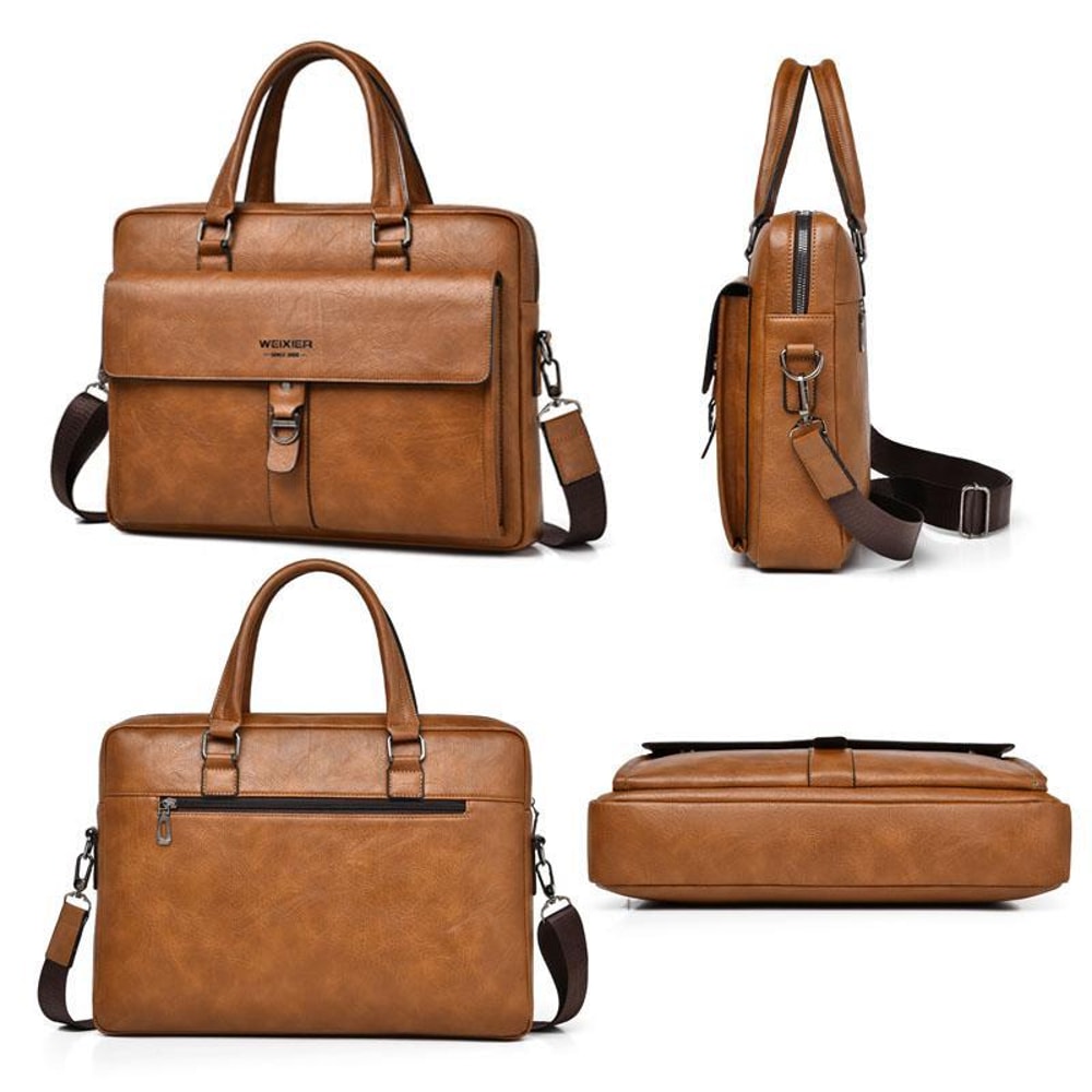 Vintage Business Tote Bag Waterproof Large Capacity Laptop Bag
